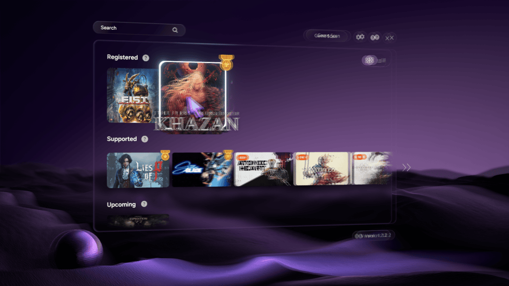 Odyssey 3d hub com alguns jogos compatíveis com modo 3d