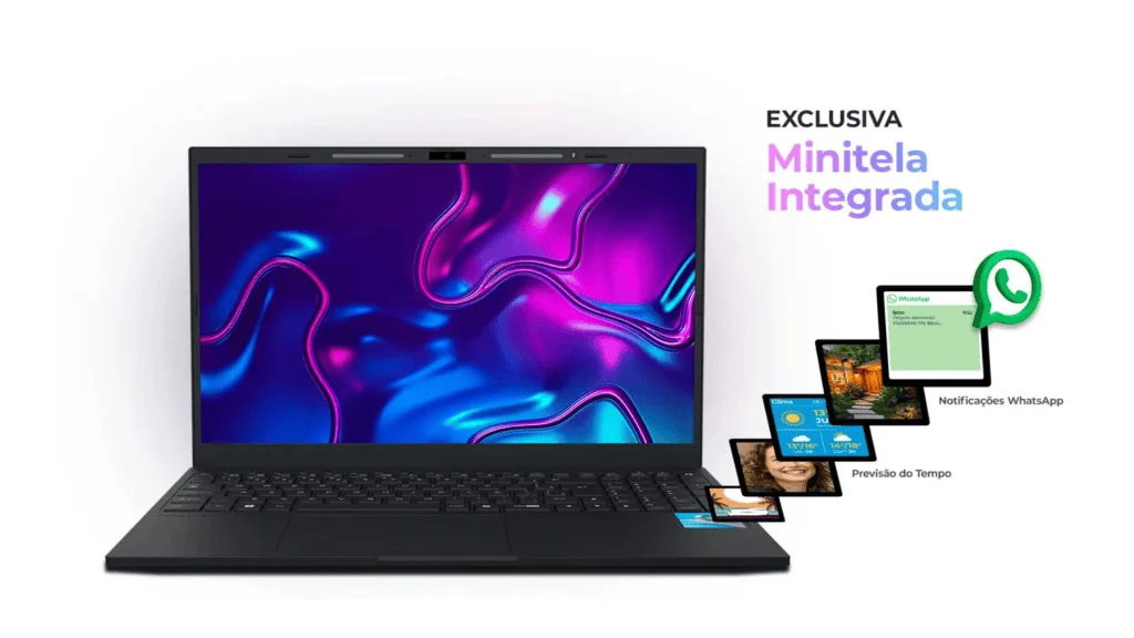 Notebooks positivo vision r15m, c15m e i15m têm tela interativa no teclado. Conheça Tela interativa dos notebook vision da positivo