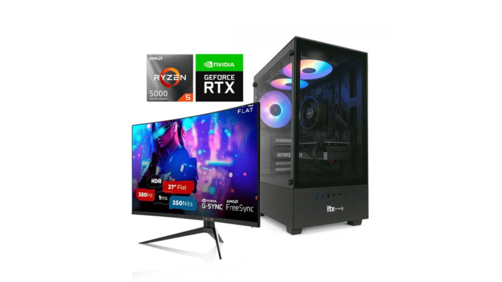 Combo - pc gamer ryzen 5 5500 + rtx 5060 + monitor 27"