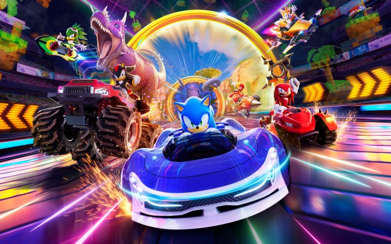 Tela promocional de sonic racing crossworlds