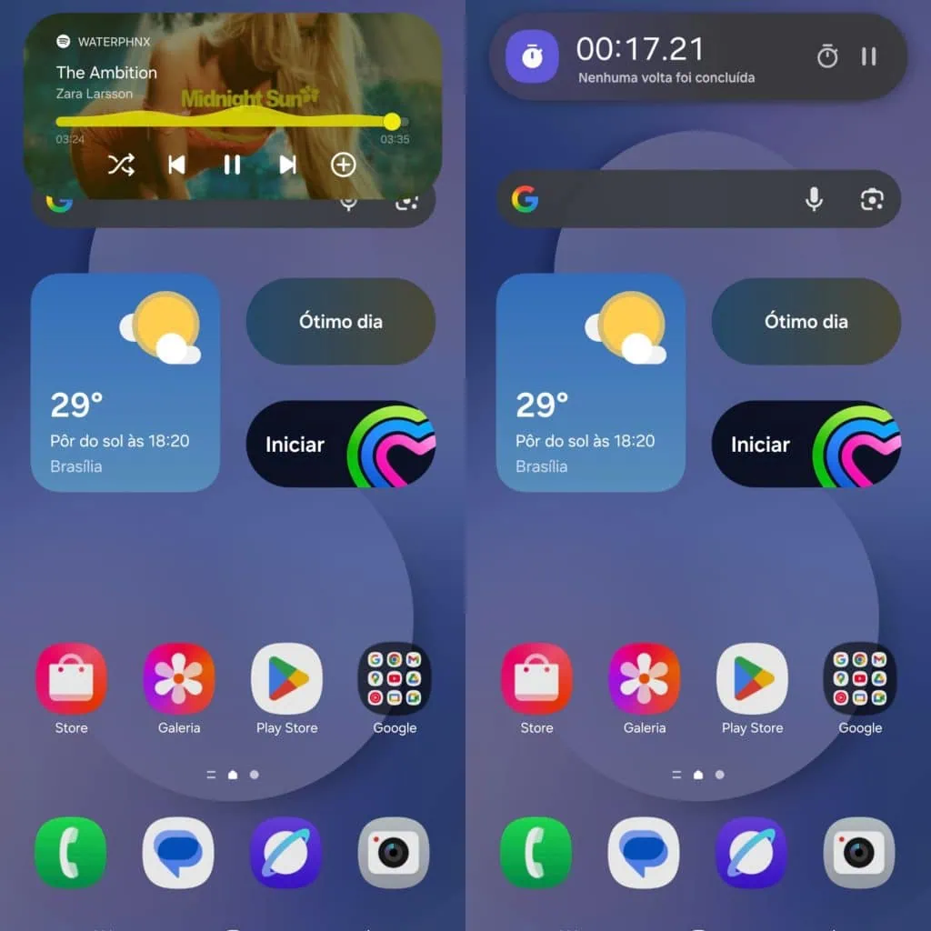 Review: galaxy s25 fe supera expectativas com ótima câmeras e bateria Now bar do galaxy s25 fe