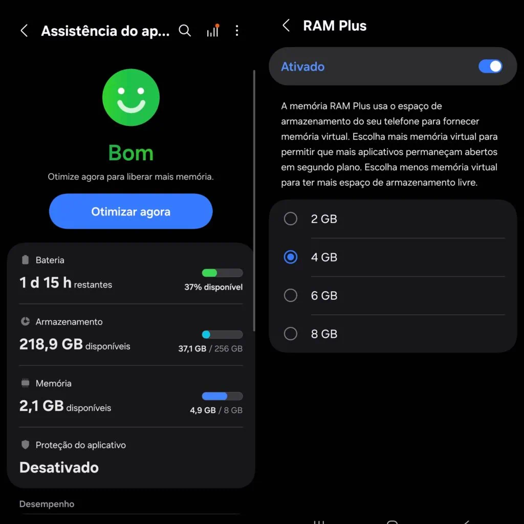 Review: galaxy s25 fe supera expectativas com ótima câmeras e bateria Dados de memória do galaxy s25 fe
