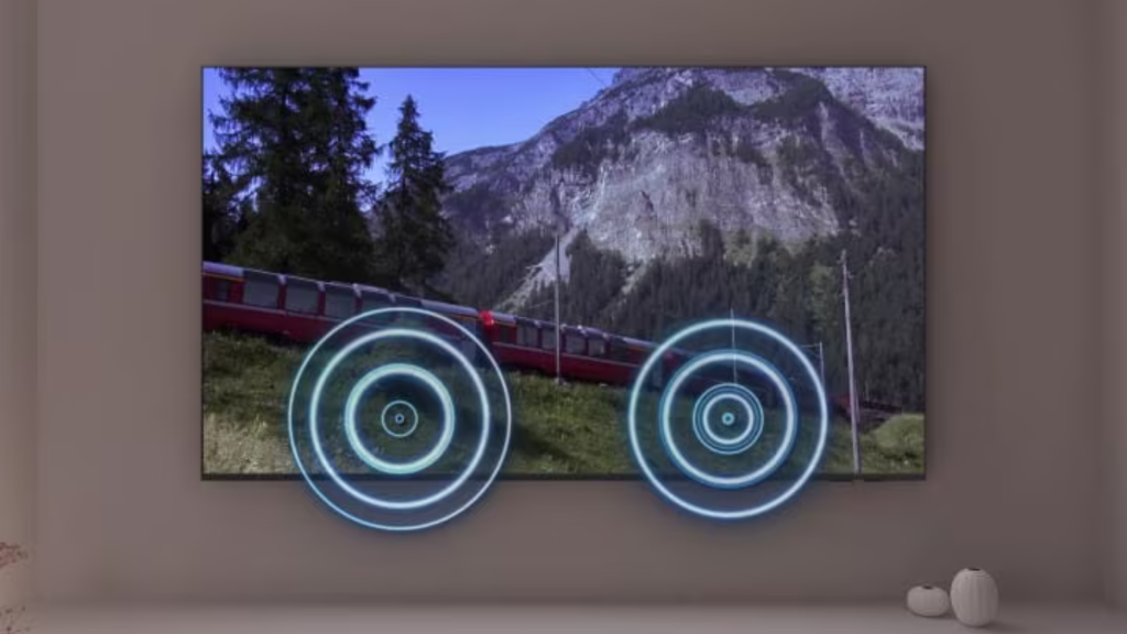 Detalhes de áudio da Conheça as vantagens da Smart TV Samsung Crystal UHD 4K U8600F 2025 