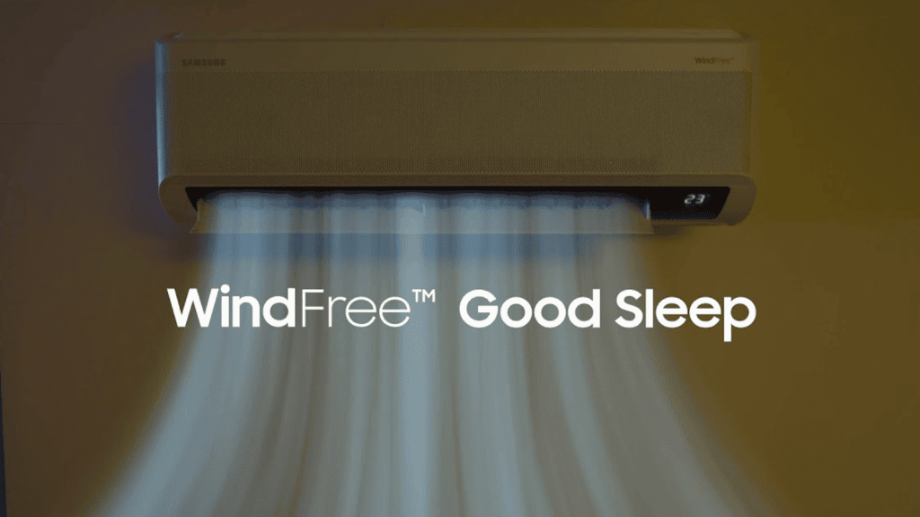 Samsung mostra benefícios da linha de ar-condicionado windfree ai Good sleep
