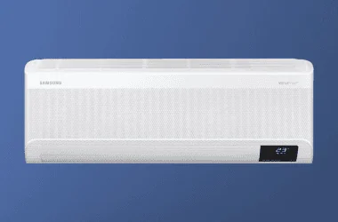 Ar condicionado samsung windfree com painel digital e controle de temperatura.