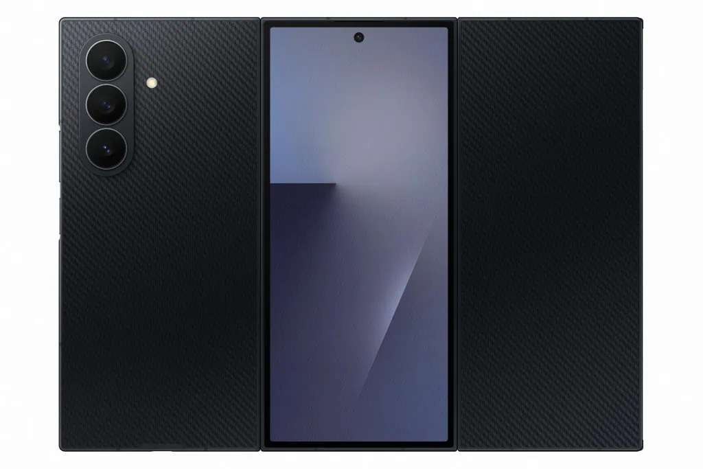 Samsung lança galaxy z trifold: saiba tudo sobre ele Tela maior do galaxy z trifold na parte traseira