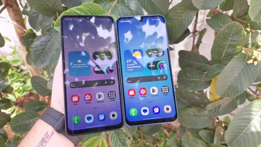 Comparativo: galaxy a07 vs. Galaxy a17 5g Telas do galaxy a07 e galaxy a17 5g