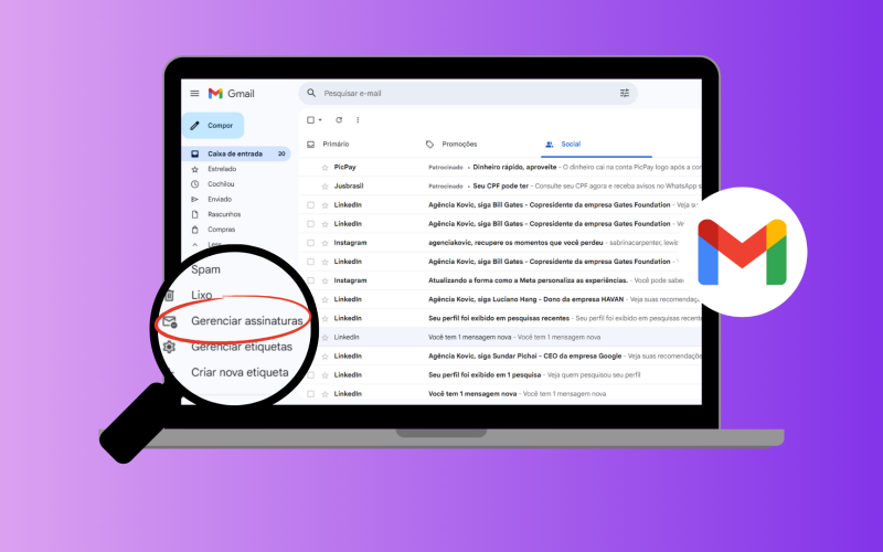 Como cancelar newsletters e emails promocionais em lote no gmail