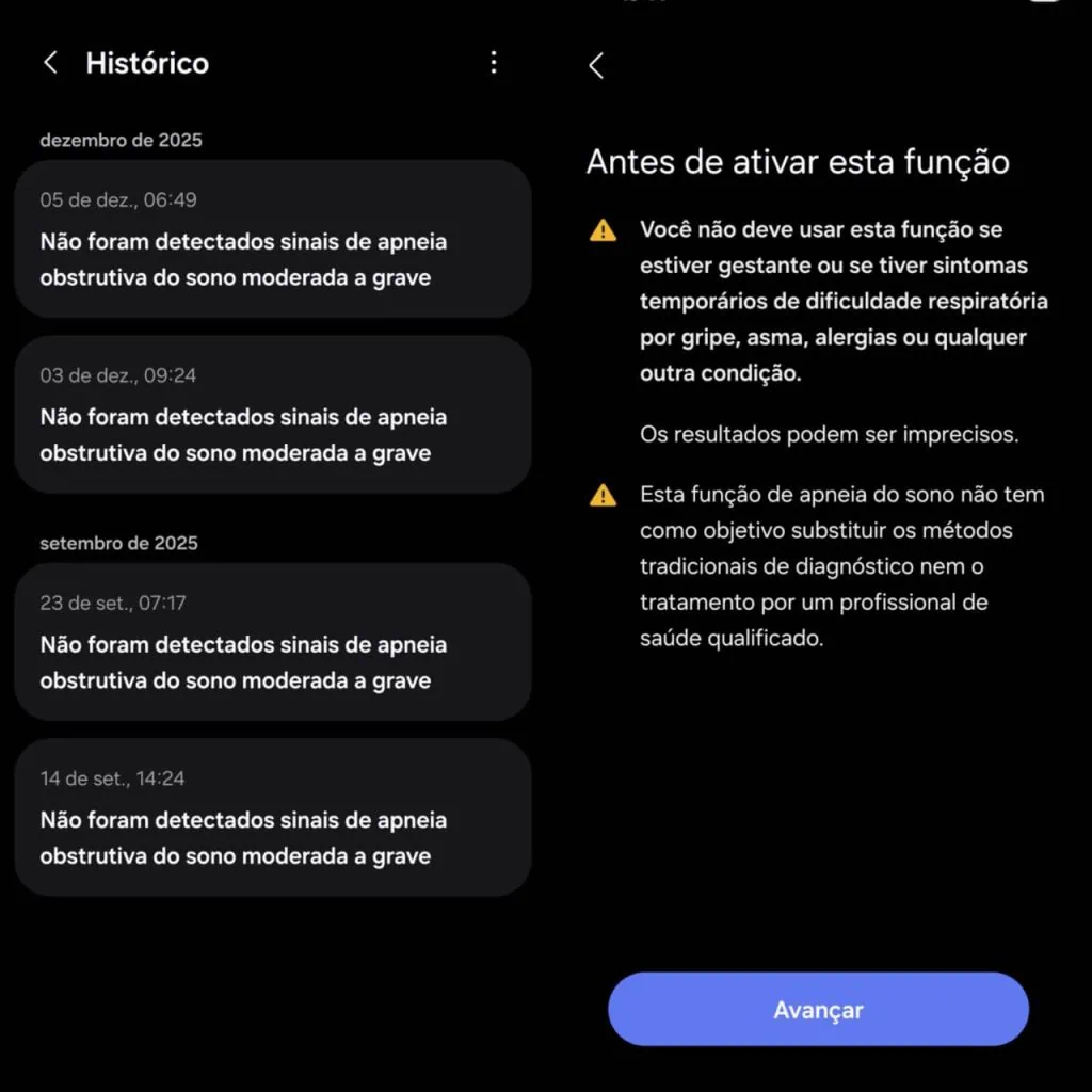 Comparativo: galaxy watch8 vs galaxy watch ultra 2025 Dados de coleta de apneia do sono
