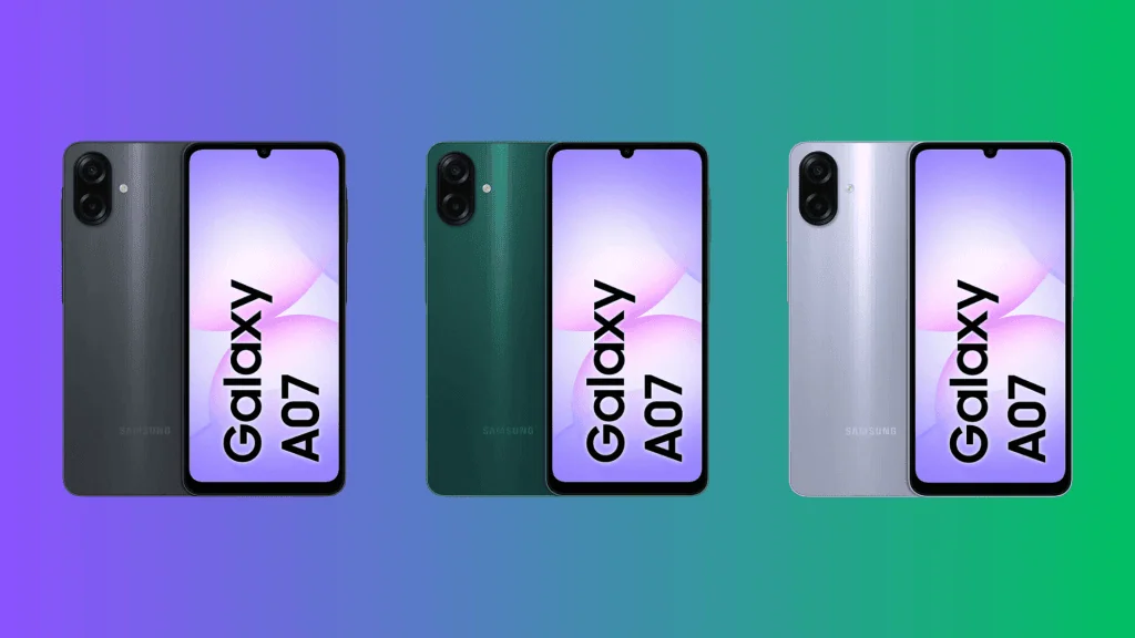 Comparativo: galaxy a07 vs. Galaxy a17 5g Galaxy a07 e suas cores