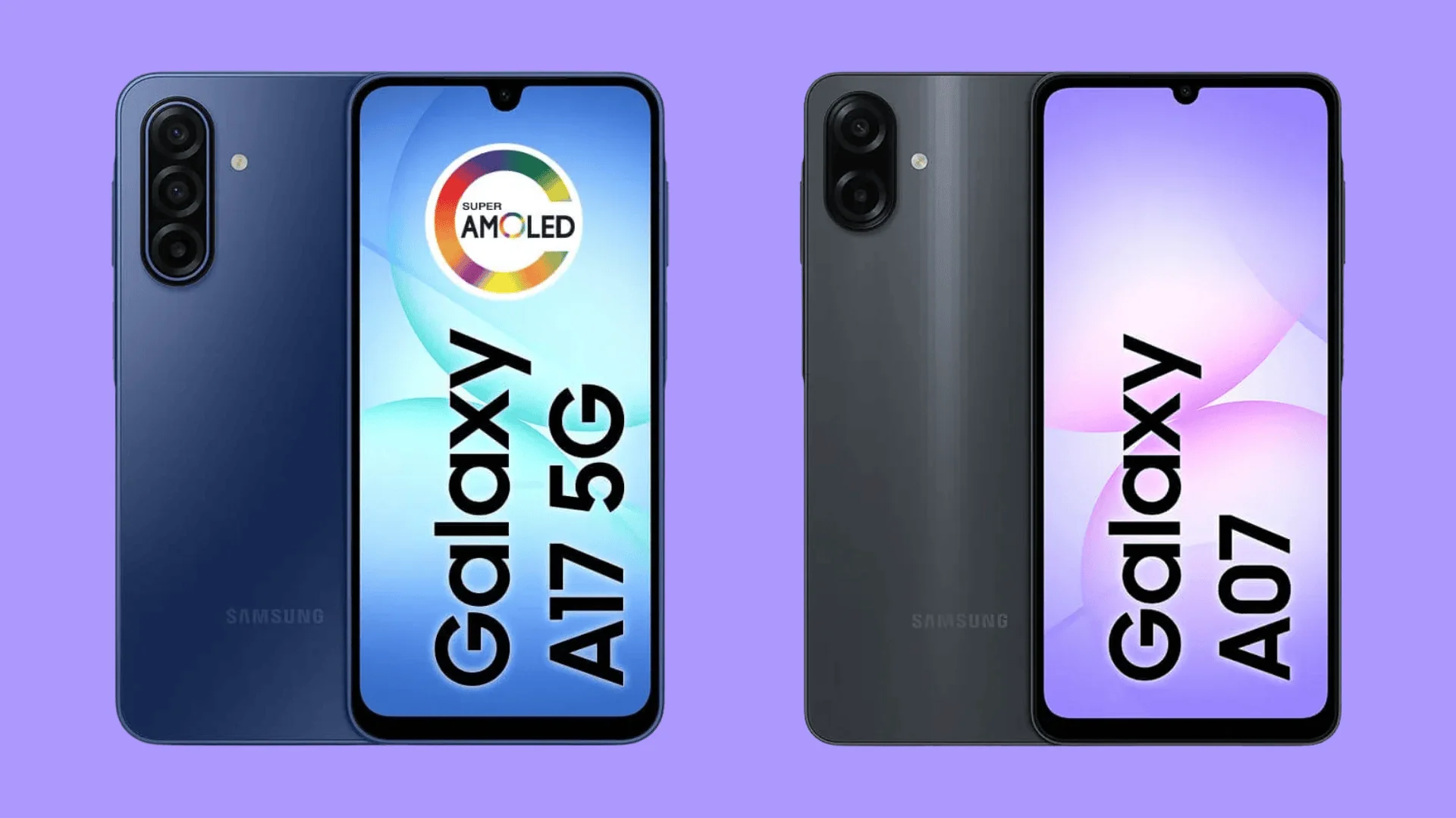 Comparativo: galaxy a07 vs. Galaxy a17 5g Galaxy a17 5g e galaxy a07