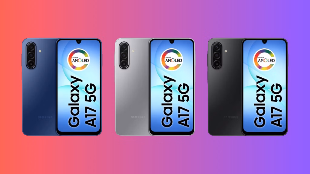 Galaxy a17 5g nas suas três cores disponíveis