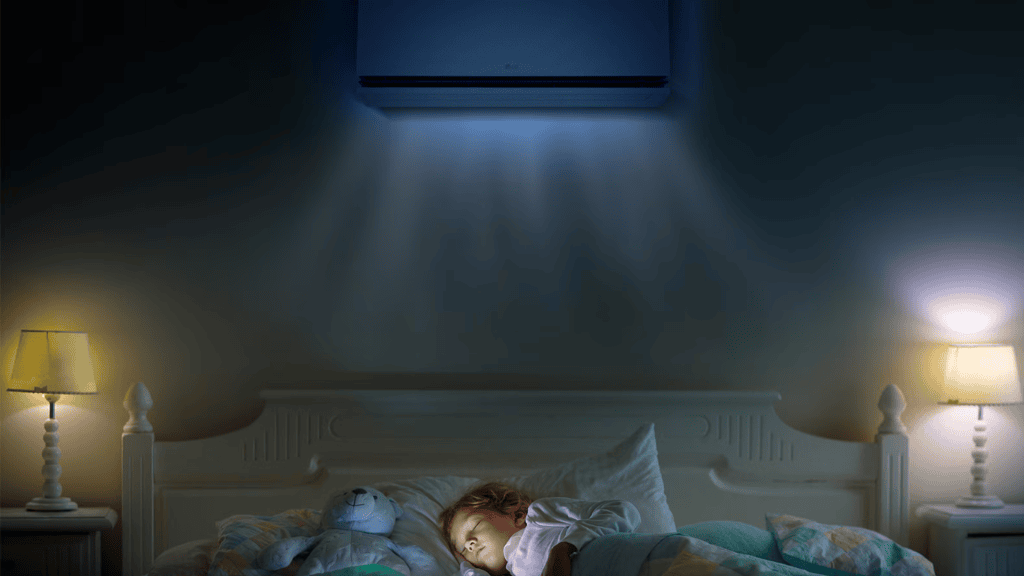 Ar-condicionado lg dual inverter ai air faz ajustes automáticos de temperatura pra você Sleep timer+ da lg