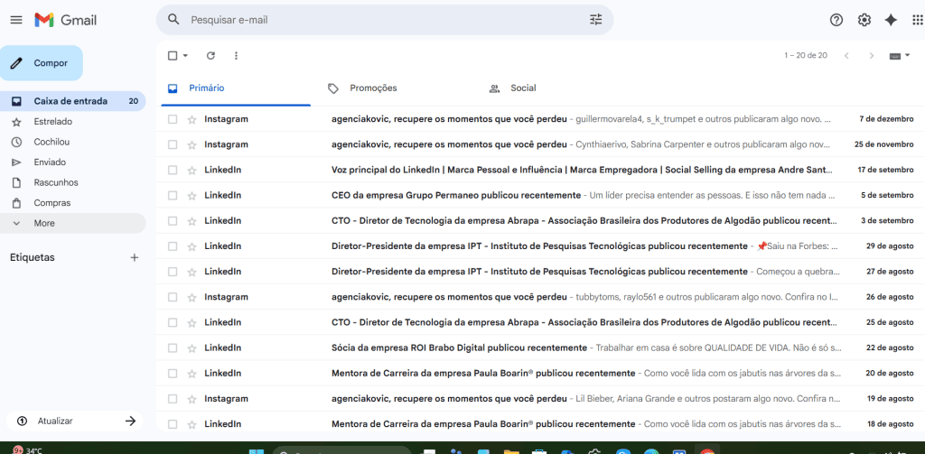 Como cancelar newsletters e e-mails promocionais em lote no gmail Foto: captura de tela / alexandre marques.