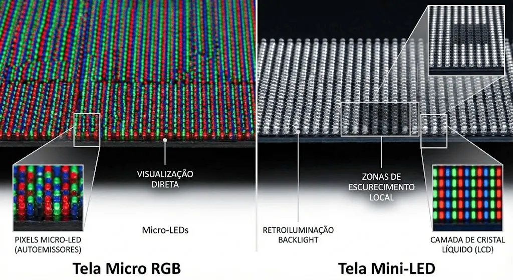 O que é micro rgb? Conheça a nova tecnologia de telas para 2026 Micro rgb