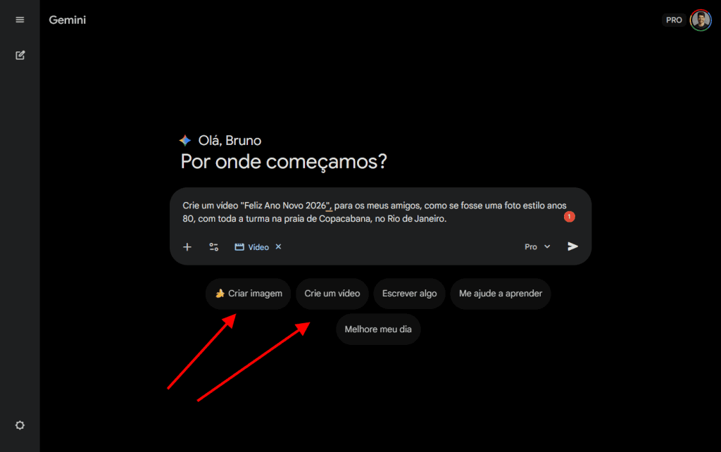 Criar imagem de interface do canva para criação de vídeo de ano novo 2026; ferramenta de edição visual online.