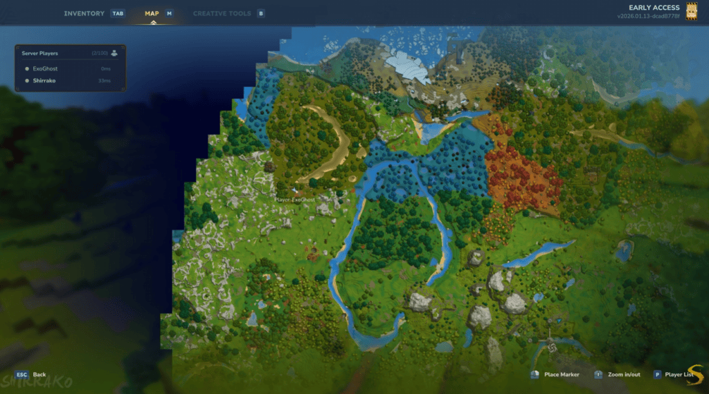 Lugar de jogo no fortnite com mapa detalhado e elementos de natureza.