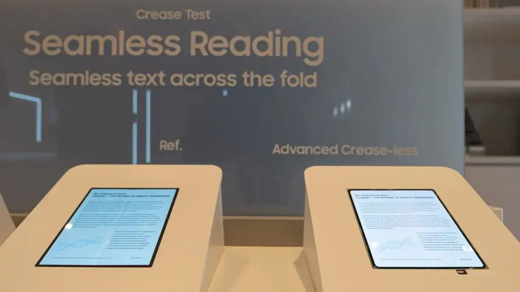 Ces 2026: samsung foca em ia para smart tvs, geladeiras e mais Comparação entre tela sem vincos e tela do z fold7