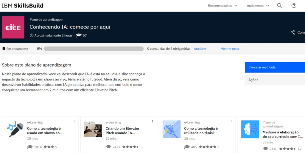 Ibm e ciee oferecem cursos gratuitos de ia e outras tecnologias com certificado Inteligência artificial em educação, tecnologia, inovação e desenvolvimento de habilidades digitais.