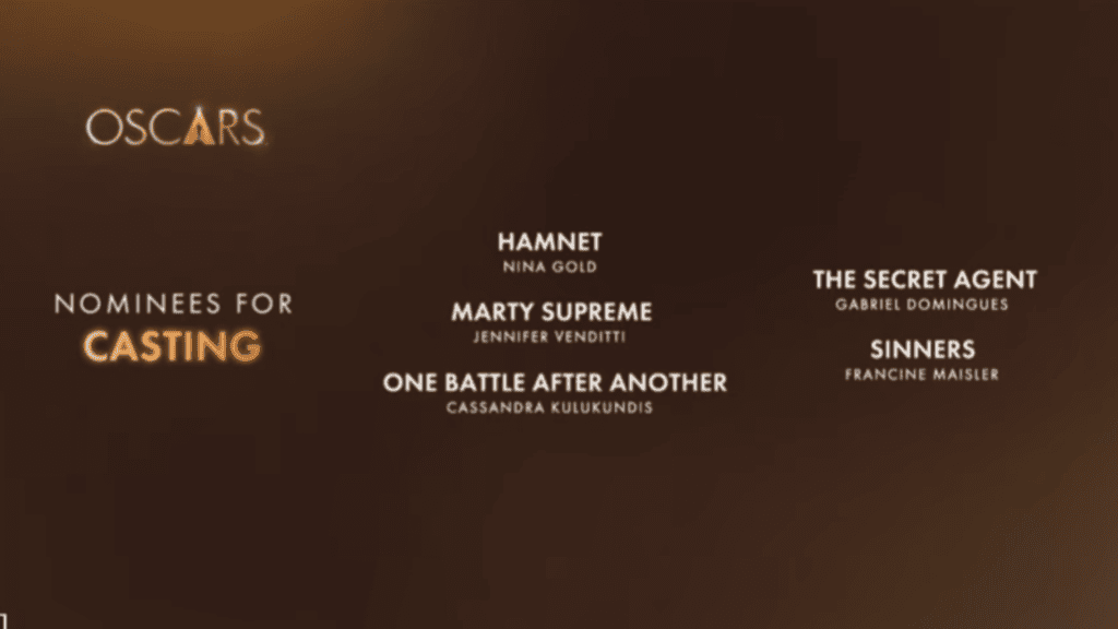 Indicação de melhor elenco de o agente secreto no oscar 2026