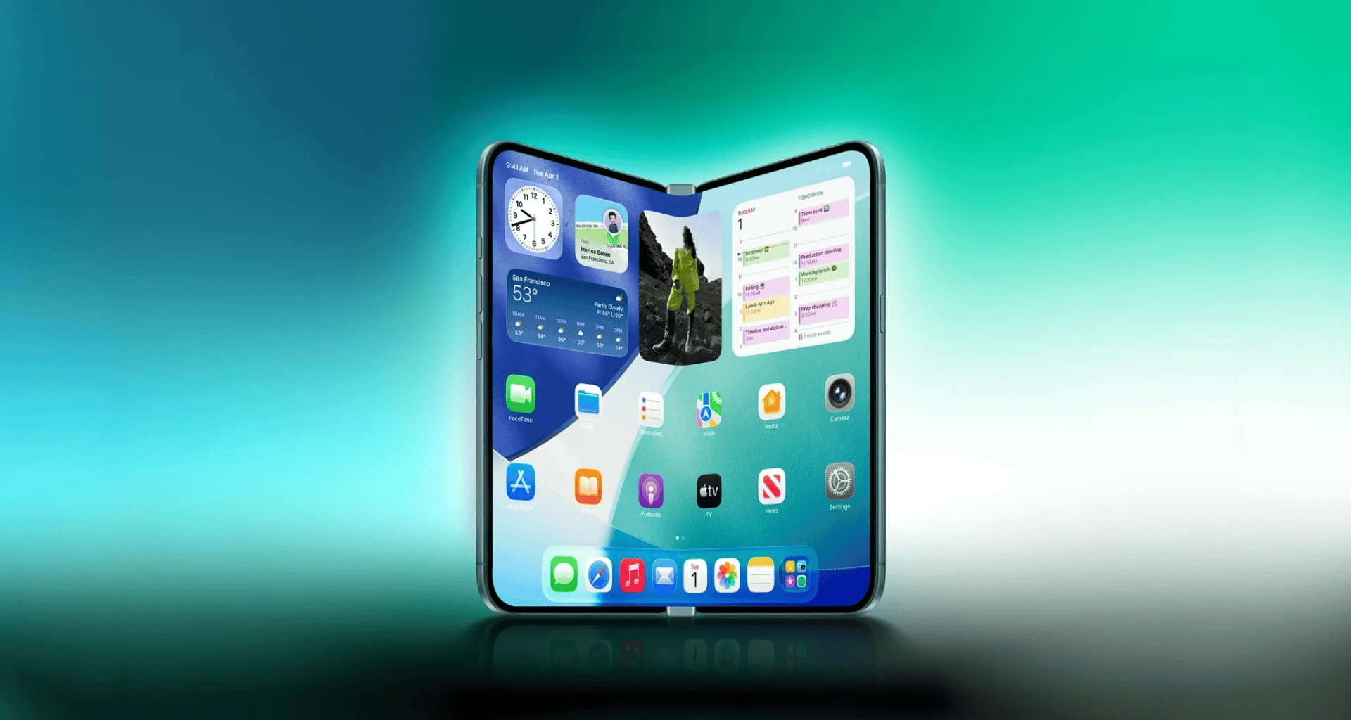 Smartphone pliable avec écran infini, technologie de pointe, design moderne et innovation technologique majeure.