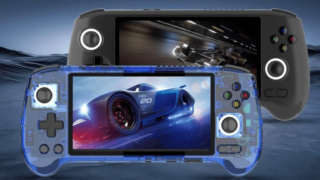 Melhores consoles portáteis de pc e videogame para comprar já Console portátil com tela grande e design moderno para jogos de pc e videogame.