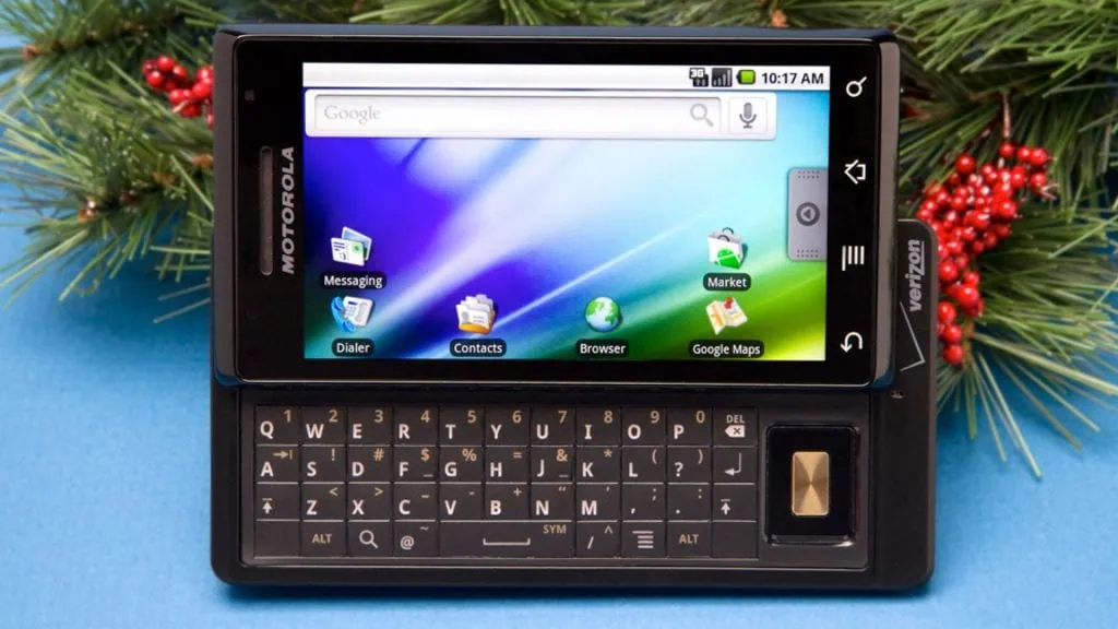 A história do android (versão 1 a 16) Foto do android 2. 0. 1 “eclair” no motorola droid. Fonte: skatter