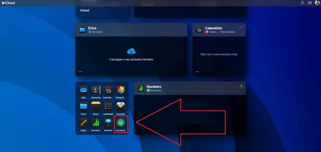Como apagar um iphone roubado ou perdido pelo icloud Tela de configurações do icloud no iphone com opção de apagar dispositivo.