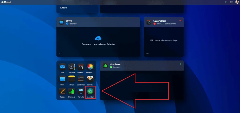 Como apagar um iphone roubado ou perdido pelo icloud Ícone do aplicativo configurações no iphone com seta vermelha apontando para ele.