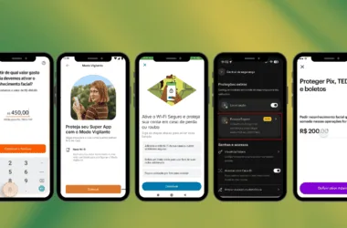 Modo de proteção por localização no app bancário.