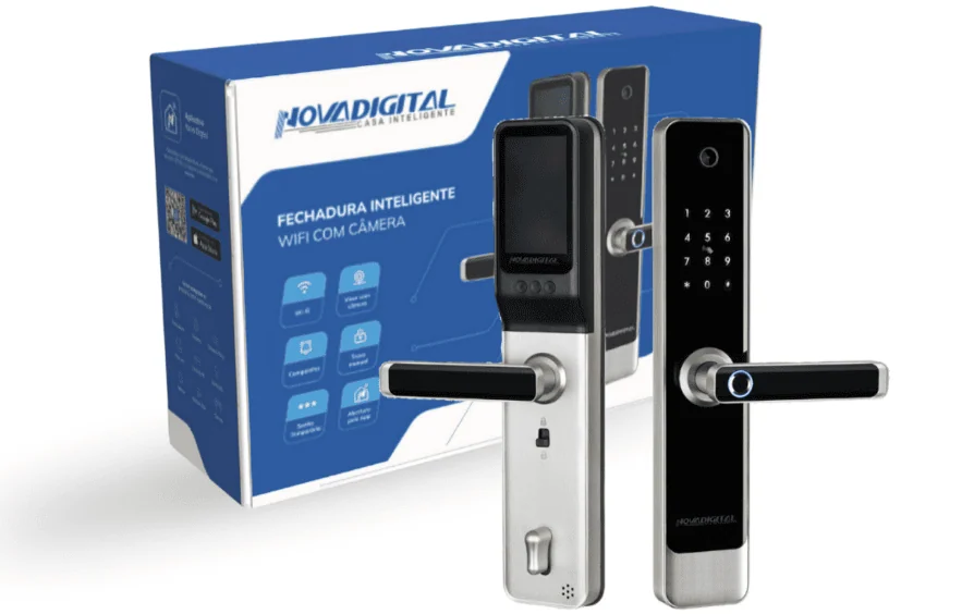 Melhores fechaduras digitais para comprar para sua casa Fechadura digital novadigital sl06-cam