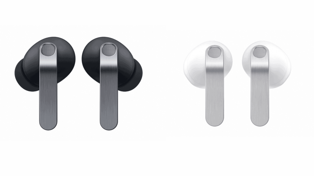 Galaxy buds4 e buds4 pro chegam com novo design e áudio aprimorado Galaxy buds4 e buds4 pro em cores preto e branco, com design moderno e áudio aprimorado.