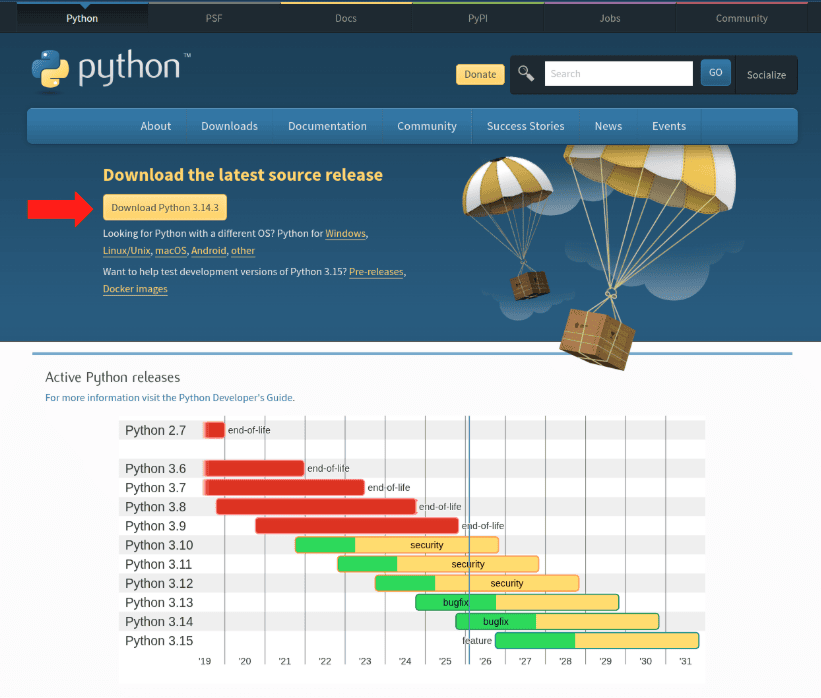 ទំព័រទាញយកសម្រាប់ Python 3.11.3 សម្រាប់ Windows, Linux, macOS និង Android។
