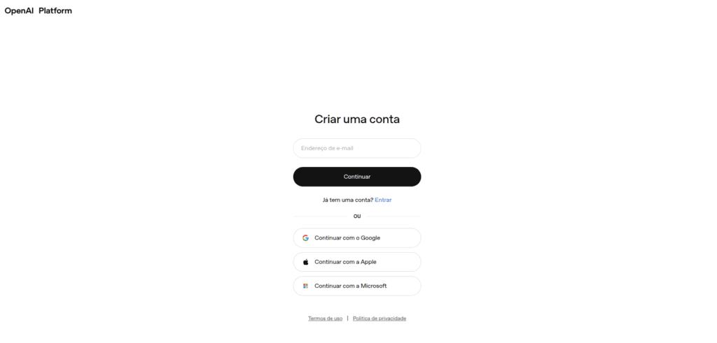 Openclaw: o que é e como criar seu agente autônomo de ia Imagem de tela de cadastro na plataforma openclaw.