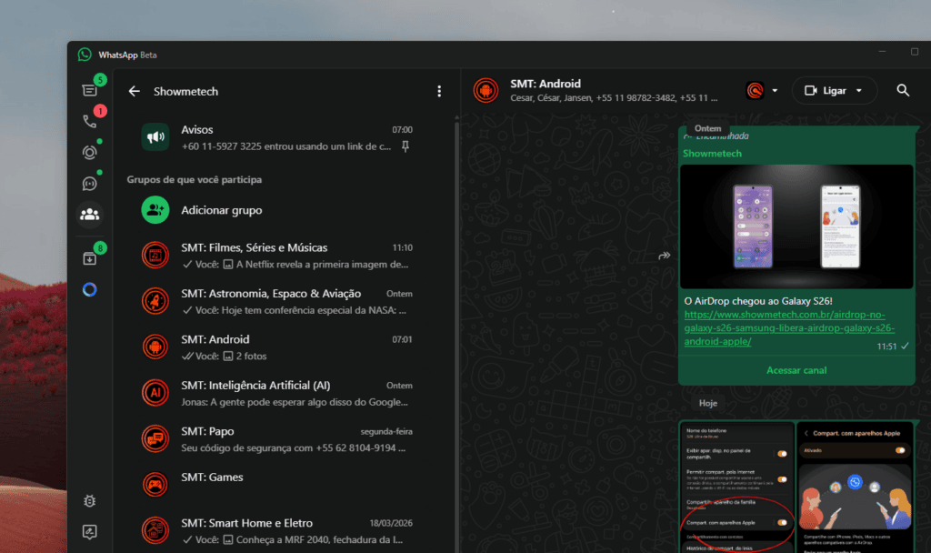 Receba notícias do showmetech no whatsapp e telegram Receba notícias do showmetech no whatsapp e telegram. Participe das nossas comunidades e fique informado sobre tecnologia, ciência, filmes, séries e games, direto no seu whatsapp e telegram