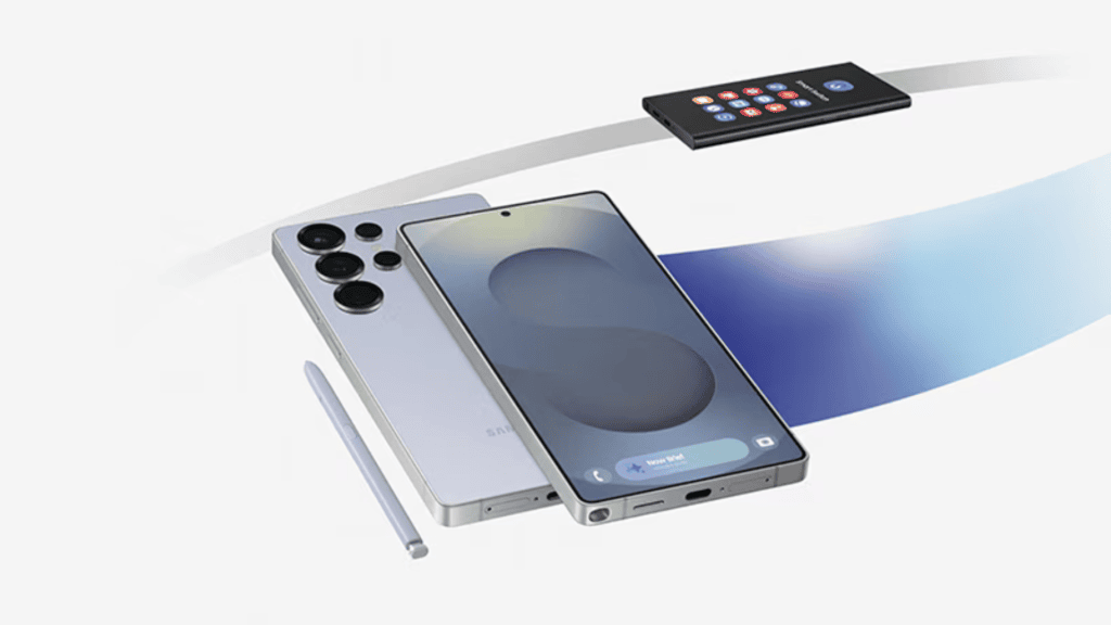 Smartphone galaxy usado vale cada vez mais, afirma samsung Smartphone com caneta e carregador sem fio, como um smartphone galaxy usado, pode ser trocado.