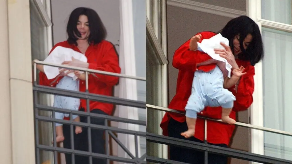 Cinebiografia de michael jackson estreia em abril. Relembre a polêmica carreira do rei do pop Imagens do momento em que michael jackson aparece na sacada de um hotel em berlim segurando seu filho blanket / reprodução: internet