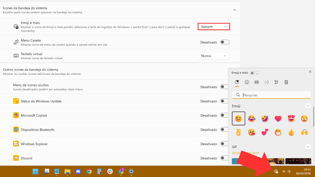 33 trucs et astuces pour améliorer Windows 11 Lorsque vous activez les emojis dans les paramètres, le menu apparaît près de la barre d'état système de l'ordinateur, ce qui facilite son utilisation.