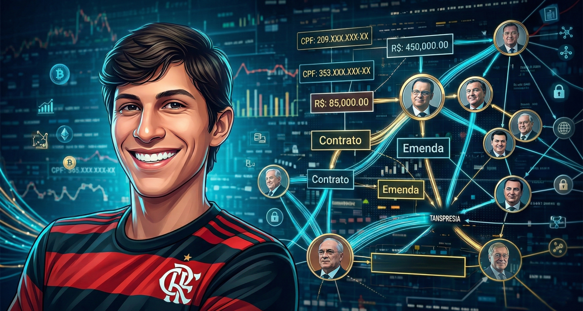 Brasileiro de 20 anos cria ia que detecta corrupção. Entenda. Ferramenta cruza dados públicos com informações de políticos e servidores públicos, identificando desvios, funcionários fantasmas e empresas ligadas a familiares. Entenda