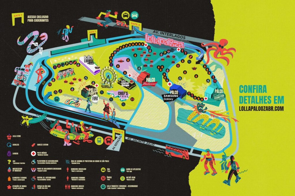 13 dicas para aproveitar o lollapalooza 2026 Mapa do lollapalooza brasil 2026