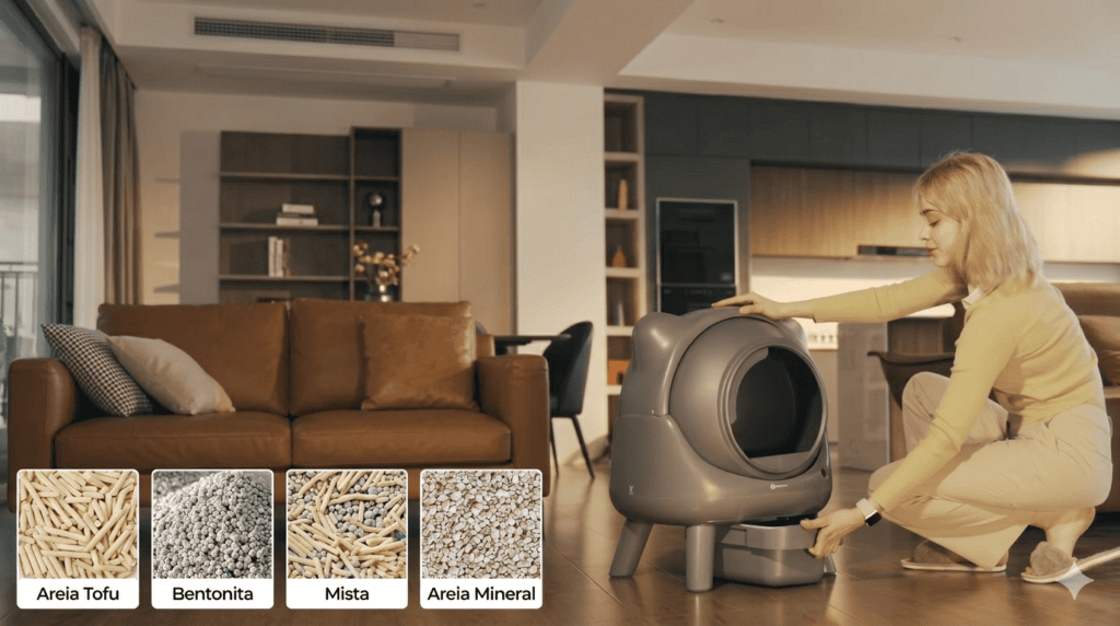 Amicura cura x1: caixa de areia inteligente traz mais conforto e limpeza para o seu gato A amicura cura x1 é compatível com todos os tipos de areia