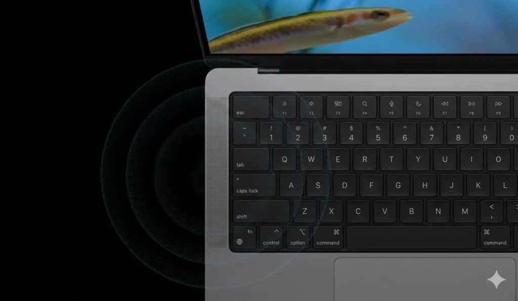 Apple apresenta novos macbooks e macbook air com chips m5, m5 pro e m5 max Macbook com teclado e tela visível, destaque para o design elegante.