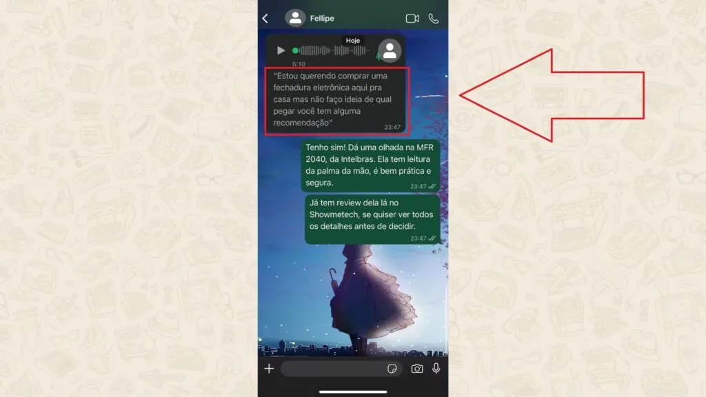 Como transcrever áudio do whatsapp Como usar a transcrição de áudio do whatsapp / imagem: showmetech