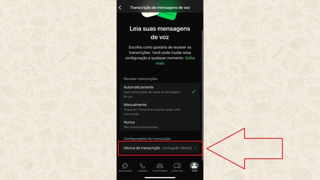 Como transcrever áudio do whatsapp Como adicionar mais idiomas na transcrição de áudio no whatsapp / imagem: showmetech