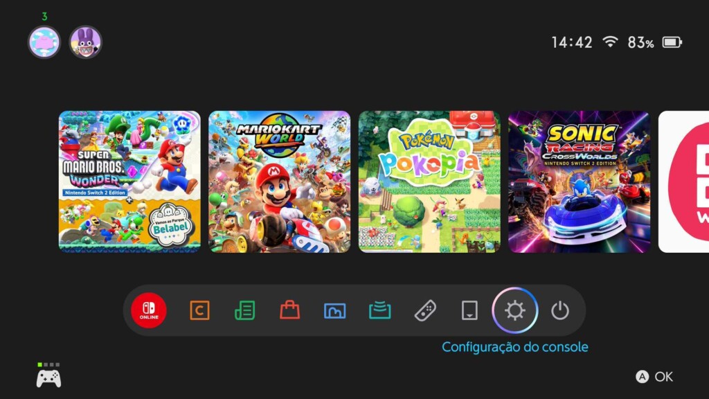 Passo a passo de como acionar o modo portatil aprimorado no switch 2