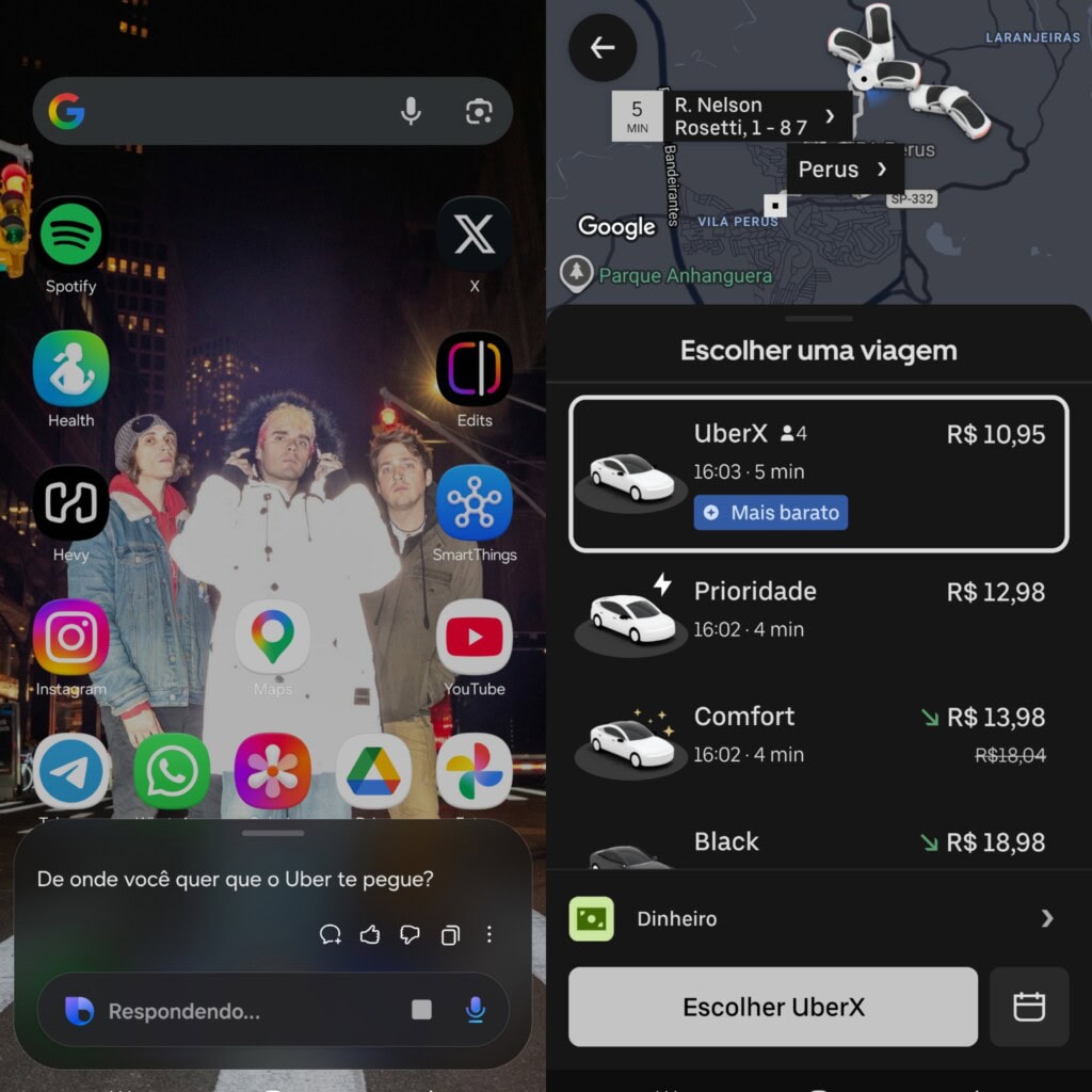 Review: De Galaxy S26 Ultra innoveert met een privacyscherm en behoudt uitstekende camera's. Bixby bestelt een Uber op een Samsung Galaxy S26 Ultra.