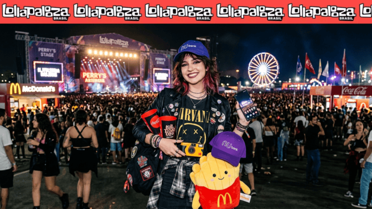 Guia de brindes do lollapalooza 2026: mini-câmeras, maquiagem e muito mais!
