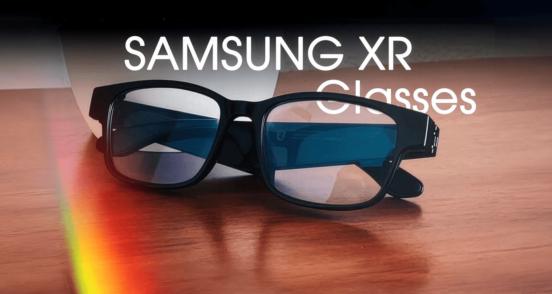 Óculos samsung xr com lentes escuras e design moderno.