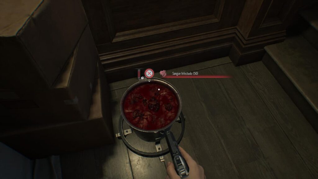 Balde de sangue em resident evil requiem