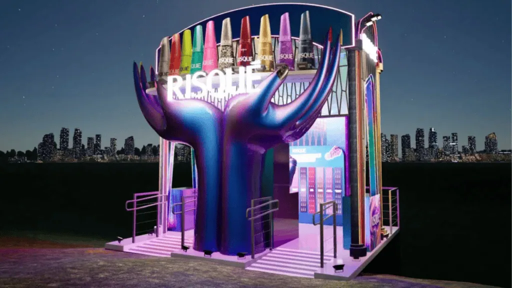 Guia de brindes do lollapalooza 2026: mini-câmeras, maquiagem e muito mais! Estantde da risqué no lollapalooza 2026